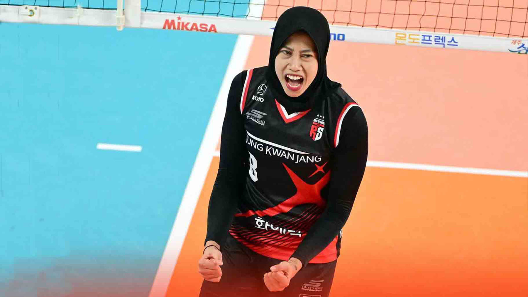 Selebrasi Megawati Hangestri Pertiwi. (Dok. V-League) - Image