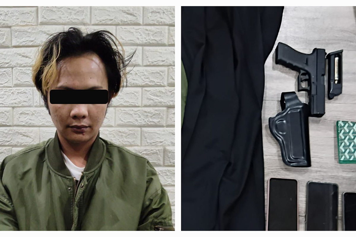 Seorang pria berinisial GD alias Geger ditangkap polisi usai menodongkan senjata airsofgun ke penjaga warung Madura di kawasan Cempaka Putih, Jakarta Pusat. (Istimewa) - Image