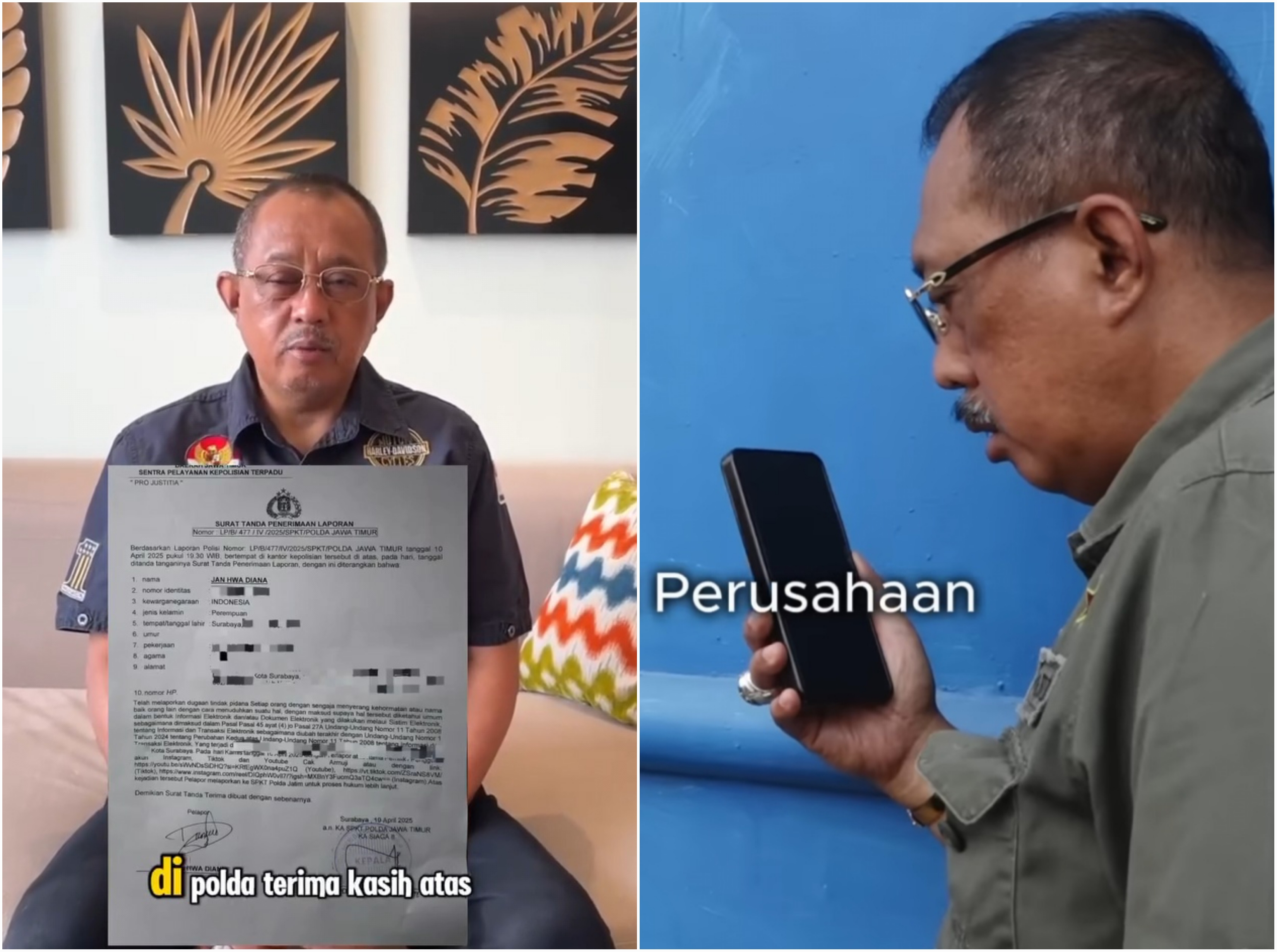 Kronologi lengkap Wakil Wali Kota Surabaya, Armuji dilaporkan ke Polda Jatim seusai sidak CV SS terkait dugaan penahanan ijazah mantan karyawan. (Instagram @cakj1) - Image