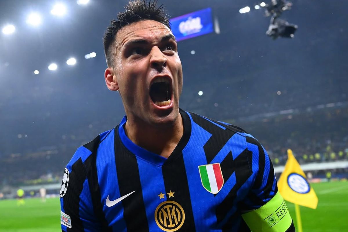 Striker dan kapten Inter Milan, Lautaro Martinez, merayakan gol yang dicetaknya ke gawang Bayern Munchen. (Istimewa) - Image