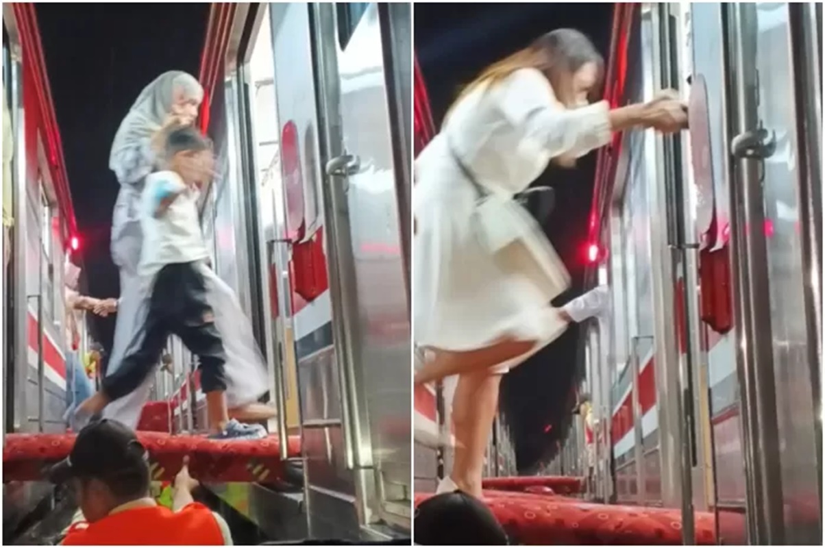 Evakuasi penumpang KRL yang anjlok di Kebon Pedes, Kota Bogor, Sabtu (19/4). (Fikri/Radar Bogor/Jawa Pos Grup) - Image