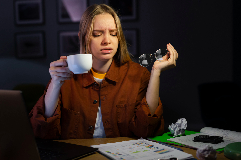 lustrasi seseorang yang merasa cemas dan gelisah setelah minum kopi. (Freepik) - Image