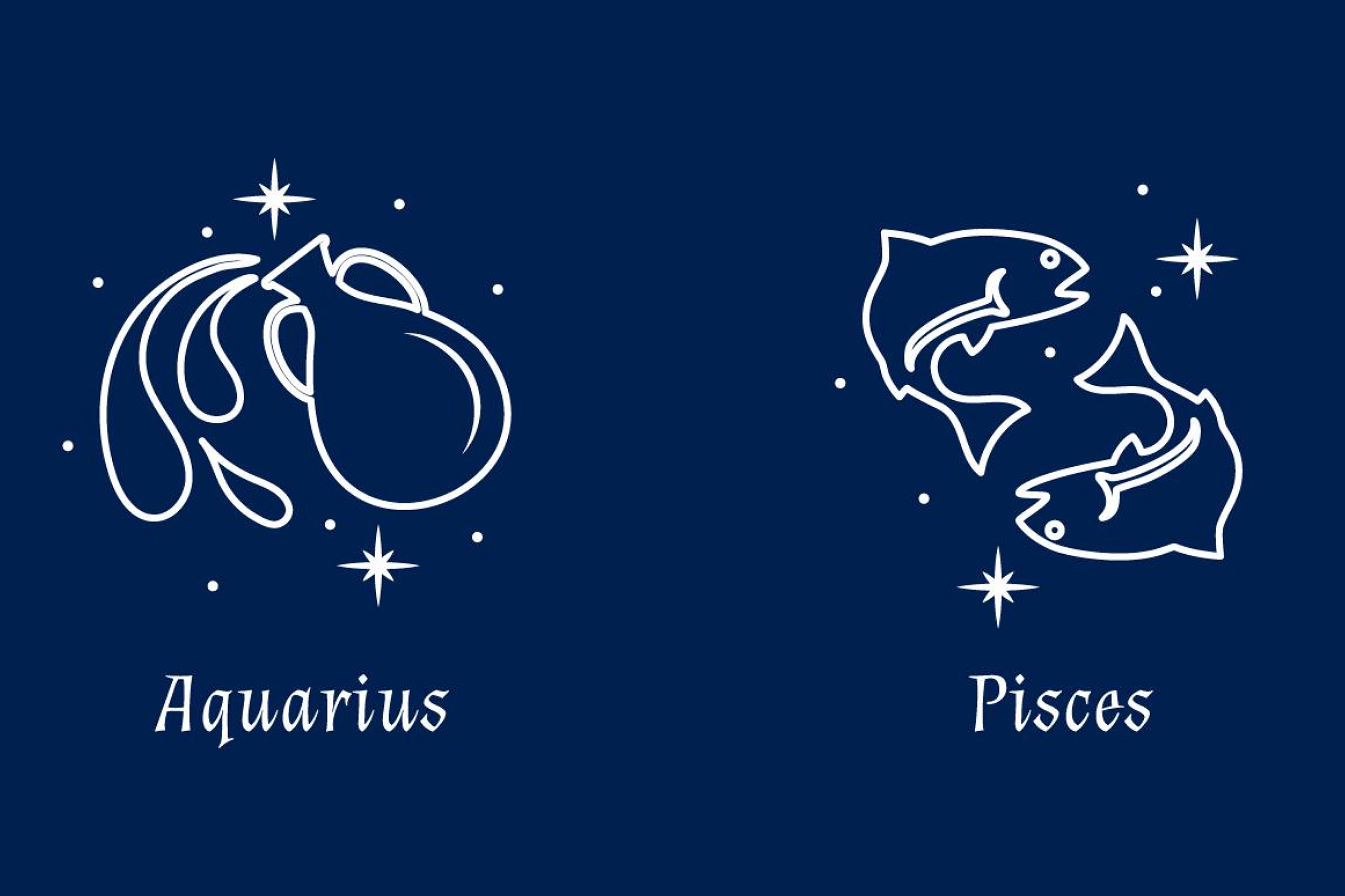 Ilustrasi zodiak Aquarius dan Pisces (freepik) - Image