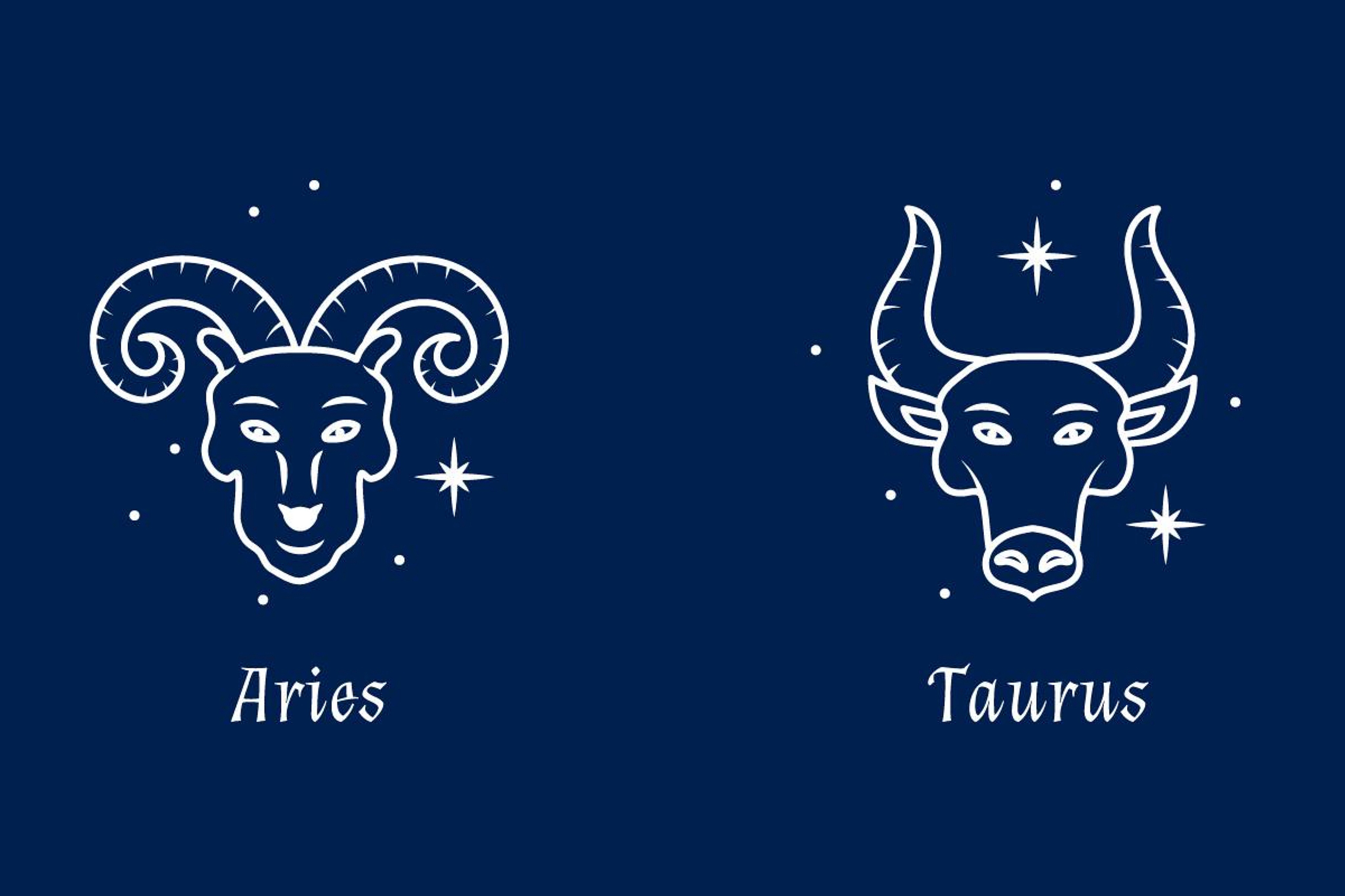 Ilustrasi zodiak Aries dan Taurus. (Freepik) - Image