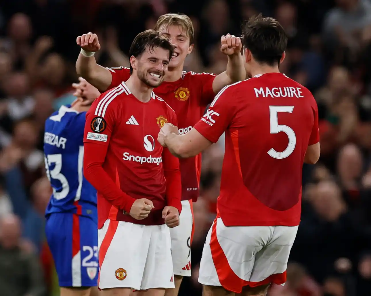 Pemain Manchester United merayakan kemenangan gemilang atas Bilbao. (Dok. DanielHarris via X) - Image