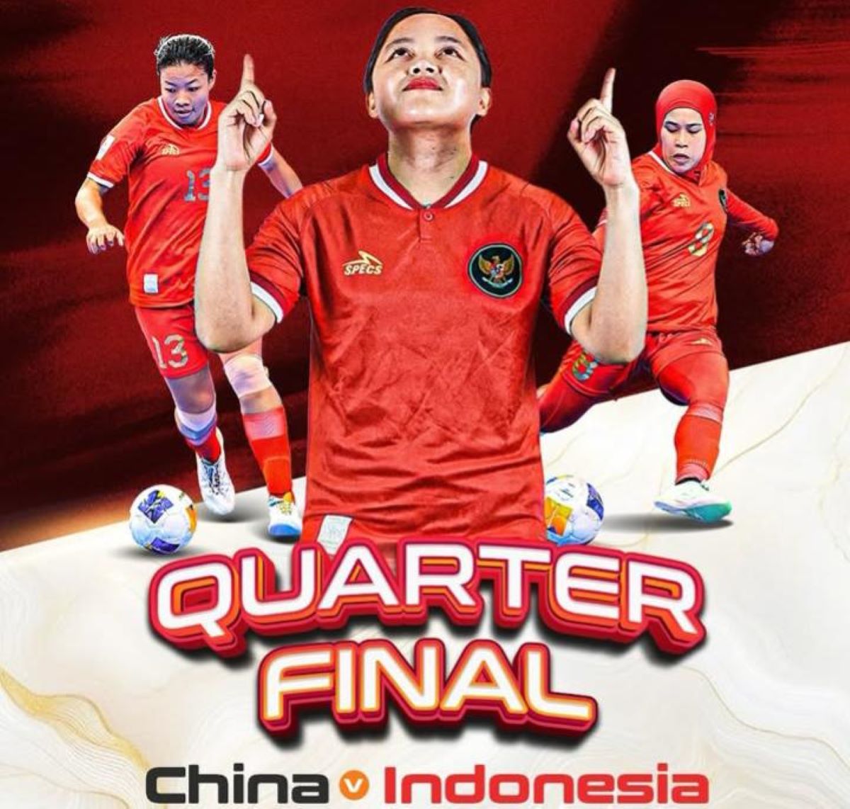 Indonesia akan hadapi Tiongkok di perempat final Piala Asia Futsal Putri 2025. (@timnasfutsal) - Image