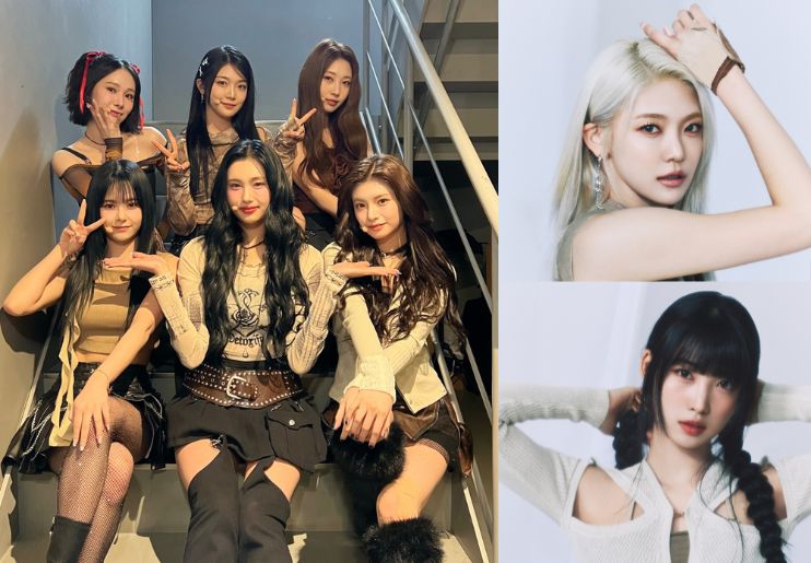 Onda (kanan atas) dan Sihyeon klarifikasi masa depan Everglow./X @EVERGLOW_STAFF - Image