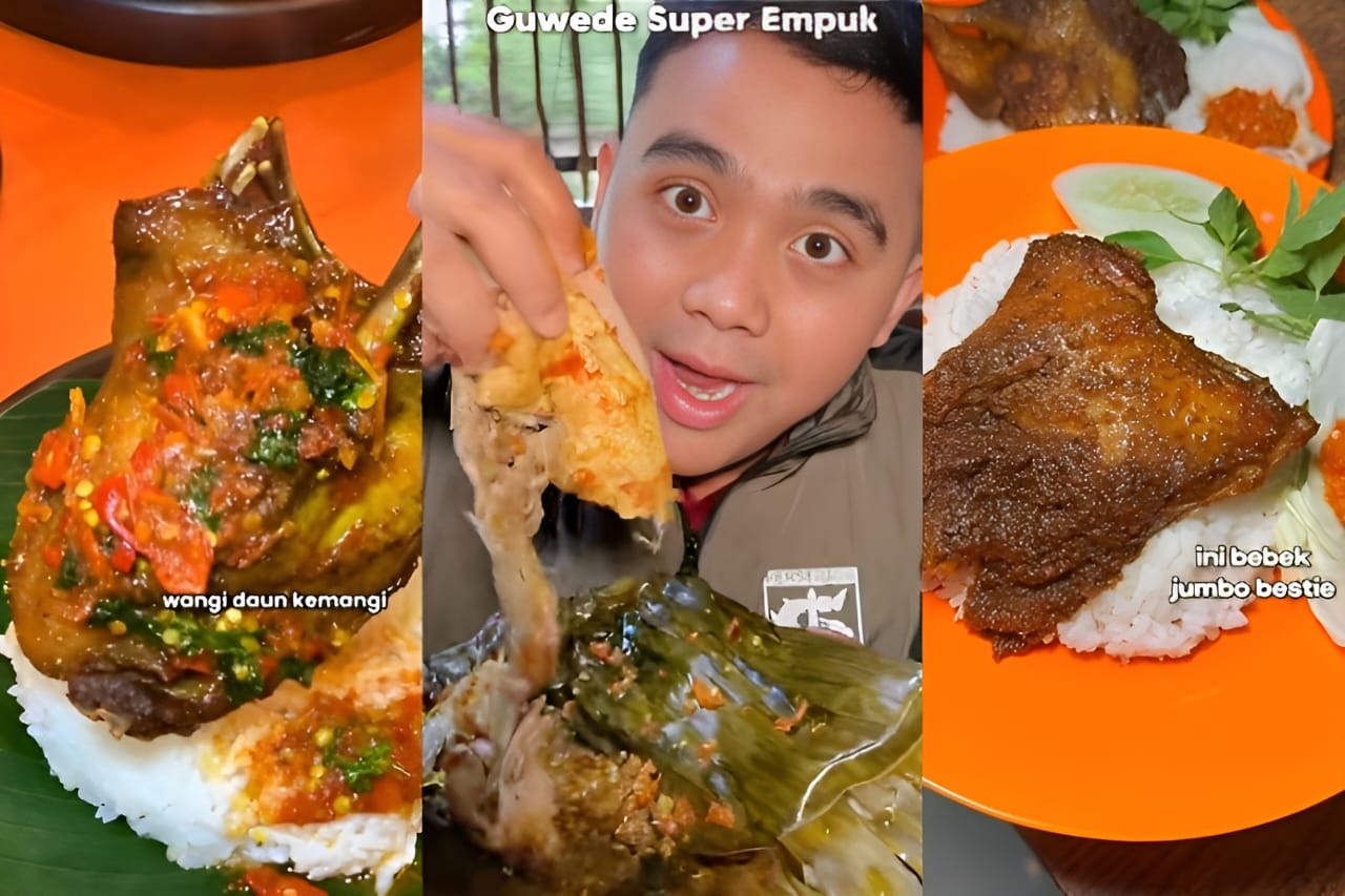Masakan bebek enak di Surabaya. (TikTok/@njajantoksby, @rayanrizky22, @sytikaromah) - Image