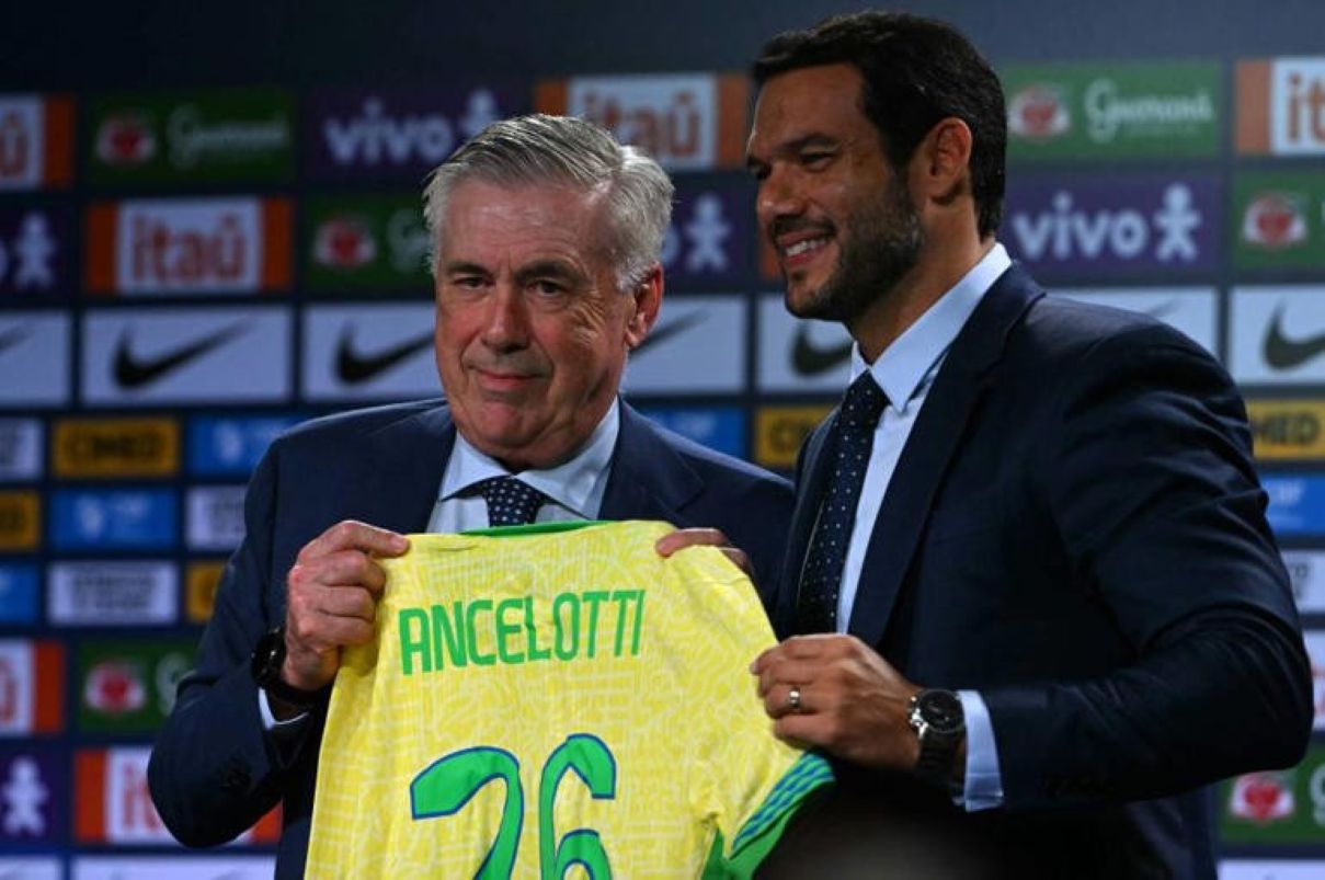Pelatih Timnas Brasil Carlo Ancelotti. Brasil tanpa pemain Real Madrid di lanjutan Kualifikasi Piala Dunia 2026. (Sinar Daily) - Image