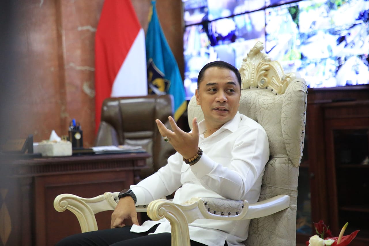Wali Kota Surabaya Eri Cahyadi memberikan tanggapan soal peningkatan kasus Covid-19 di beberapa negara Asia Tenggara. (Humas Pemkot Surabaya). - Image
