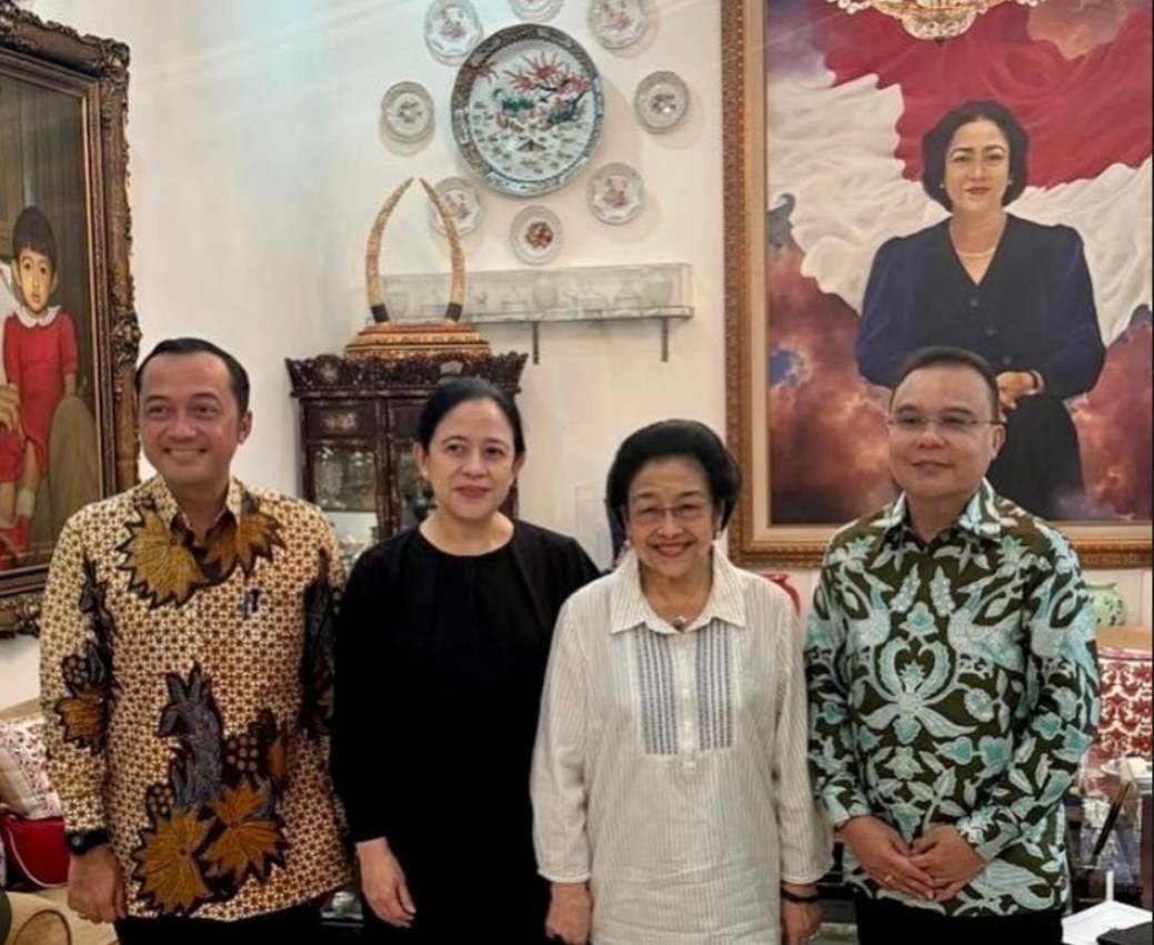 Ketua Harian DPP Partai Gerindra, Sufmi Dasco Ahmad, mengunggah momen pertemuan dengan Ketua Umum PDI Perjuangan Megawati Soekarnoputri. (Istimewa) - Image