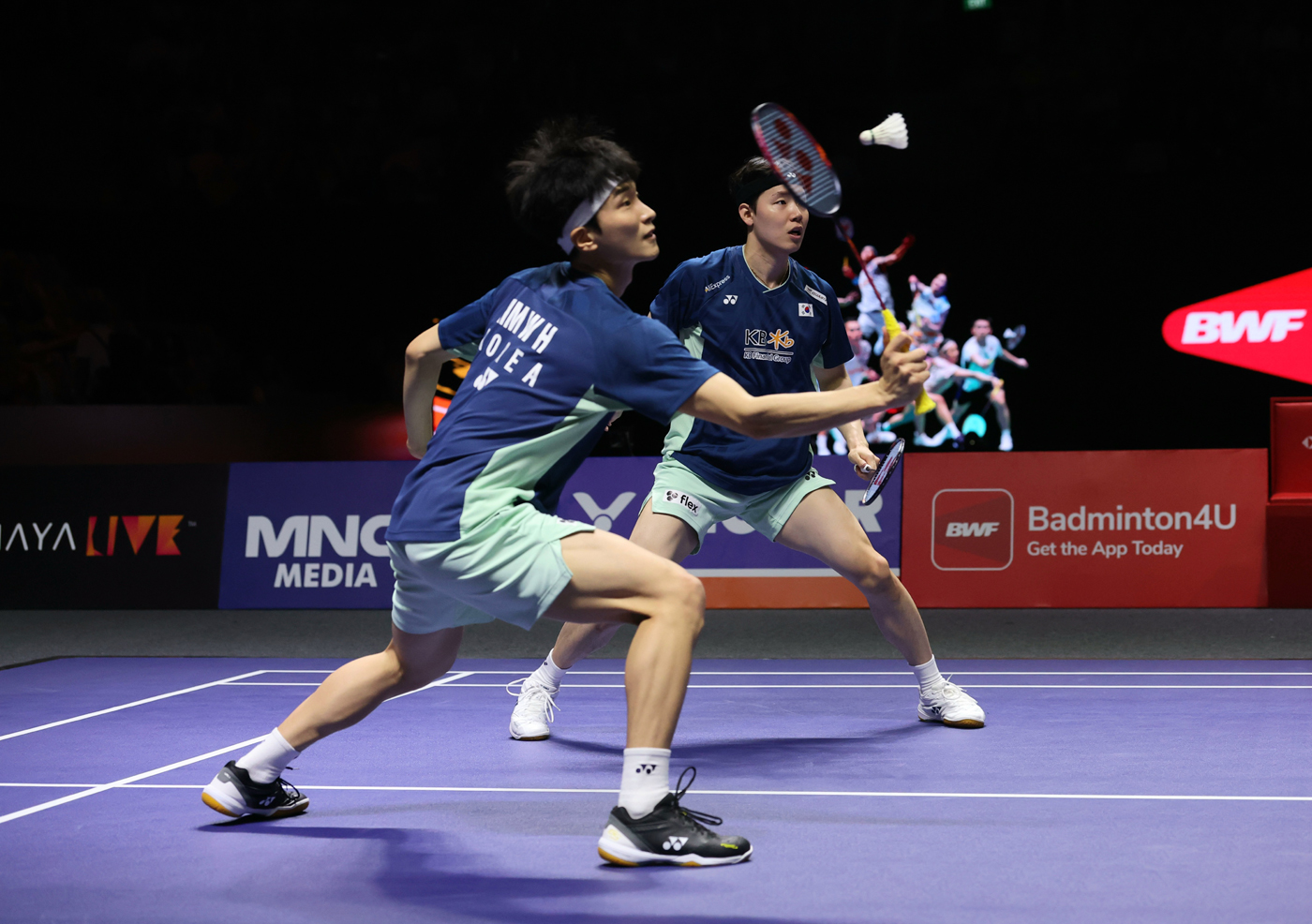Fajar Alfian/Muhammad Rian Ardianto kandas di semifinal Indonesia Open 2025 usai kalah secara dramatis dari wakil Korea Kim Won Ho/Seo Seung Jae di semifinal Indonesia Open 2025. (Dery Ridwansah/ JawaPos.com) - Image