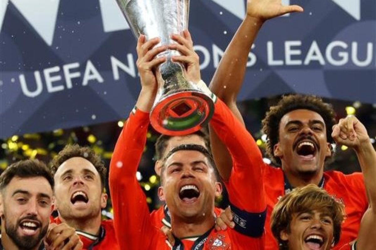 Portugal Juara UEFA Nations League 2025 usai menang atas Spanyol , Senin (9/6). (UEFA) - Image