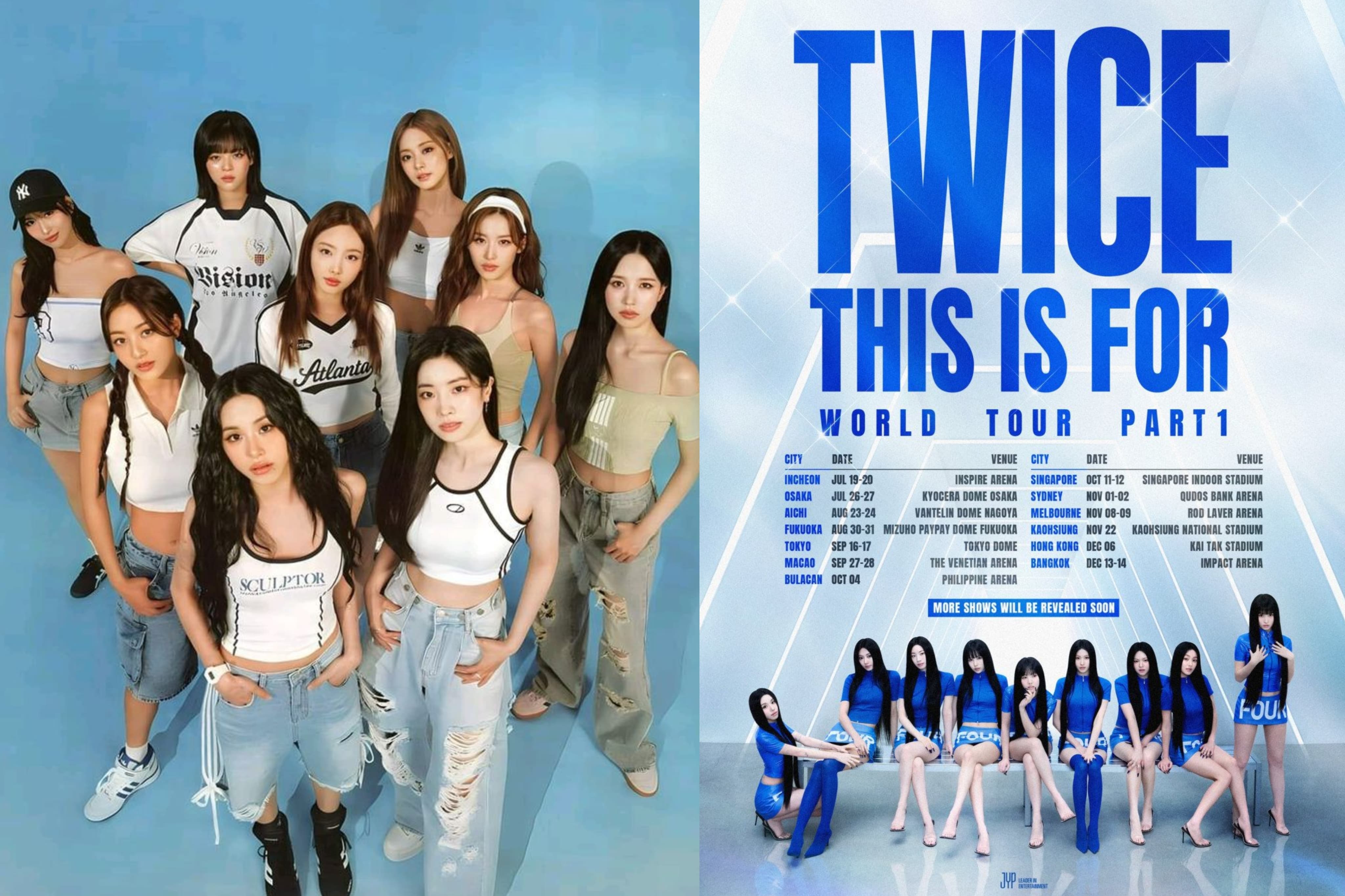 Poster tur dunia TWICE yang bertajuk ‘THIS IS FOR’. (Allkpop) - Image