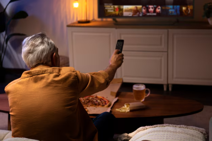 seseorang yang makan malam sendirian di depan tv. (Freepik/freepik) - Image