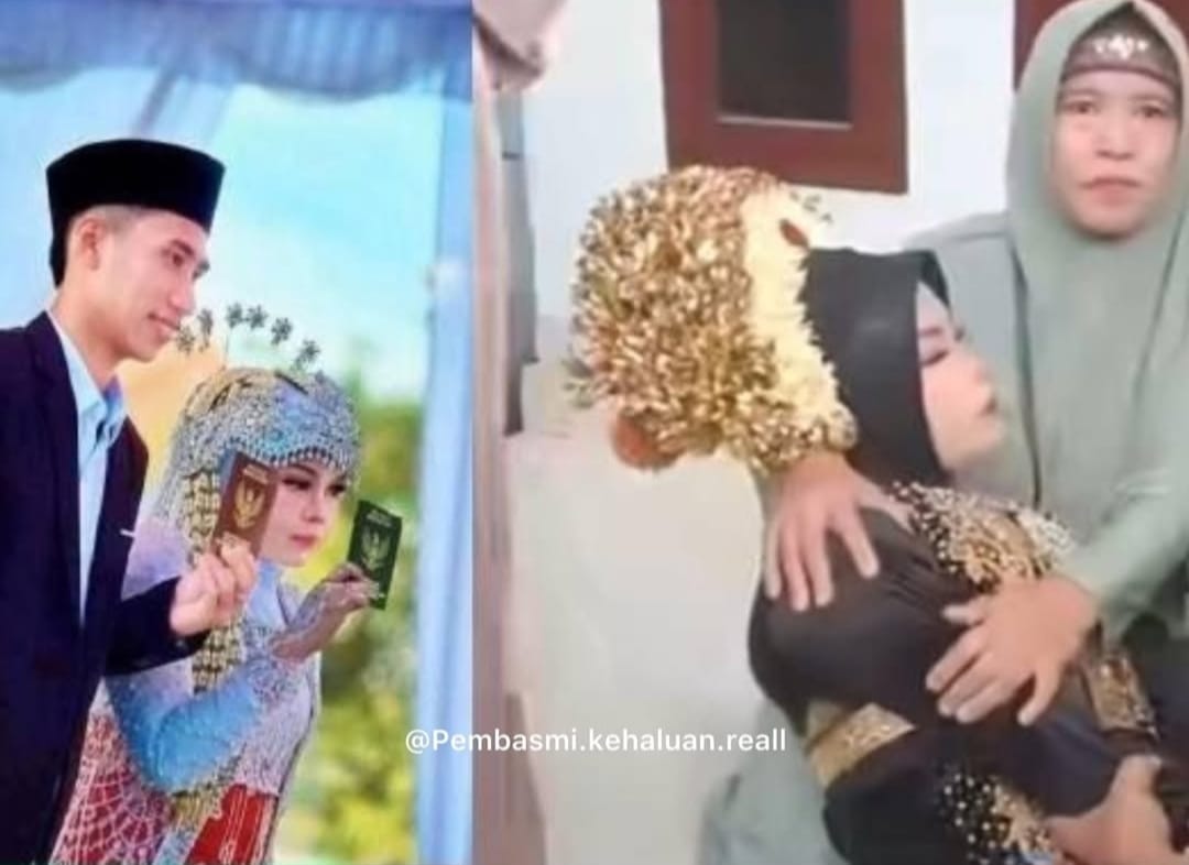 Viral di media sosial pasangan pengantin kisruh gara-gara pihak perempuan mengaku masih perawan padahal sudah menyandang status janda sampai tiga kali. (Instagram pembasmi.kehaluan.reall) - Image
