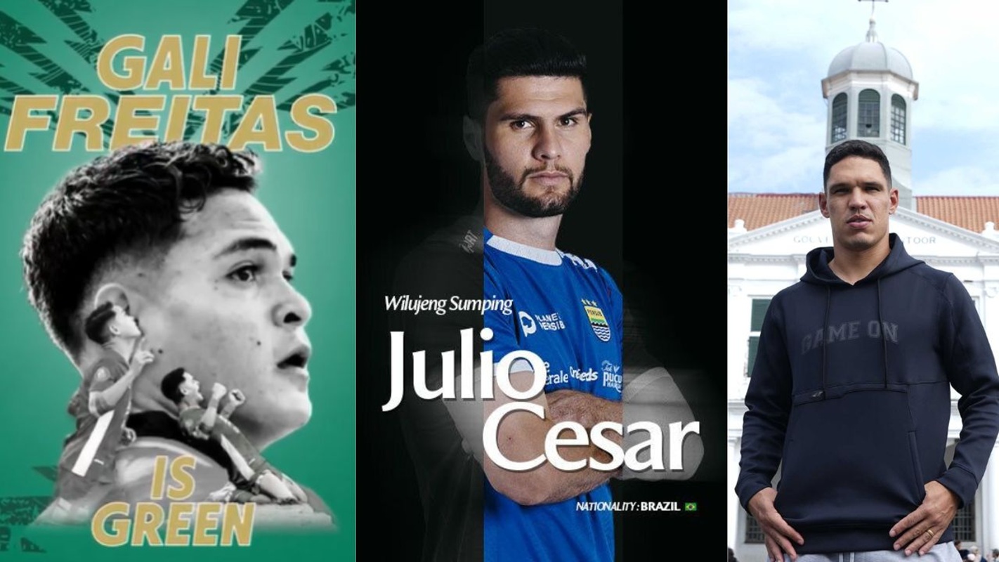Gali Freitas (Persebaya), Julio Cesar (Persib), dan Van Basty Sousa (Persija). (Kolase Instagram.com/@persebaya @Persib @persija) - Image