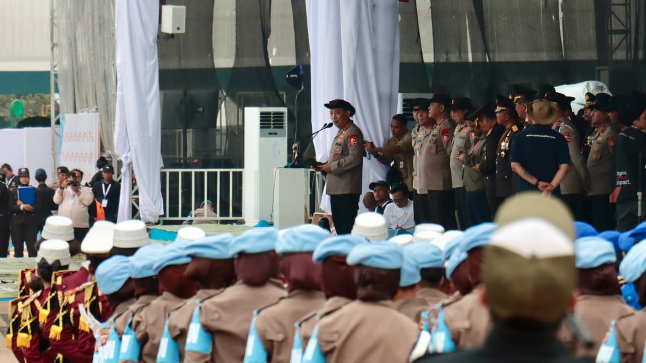 Kapolres Metro Jakarta Pusat, Kombes Pol Susatyo Purnomo Condro melakukan persiapan pengamanan peringatan Hari Ulang Tahun (HUT) Bhayangkara ke-79, di Monas, Selasa (1/7). (Istimewa) - Image