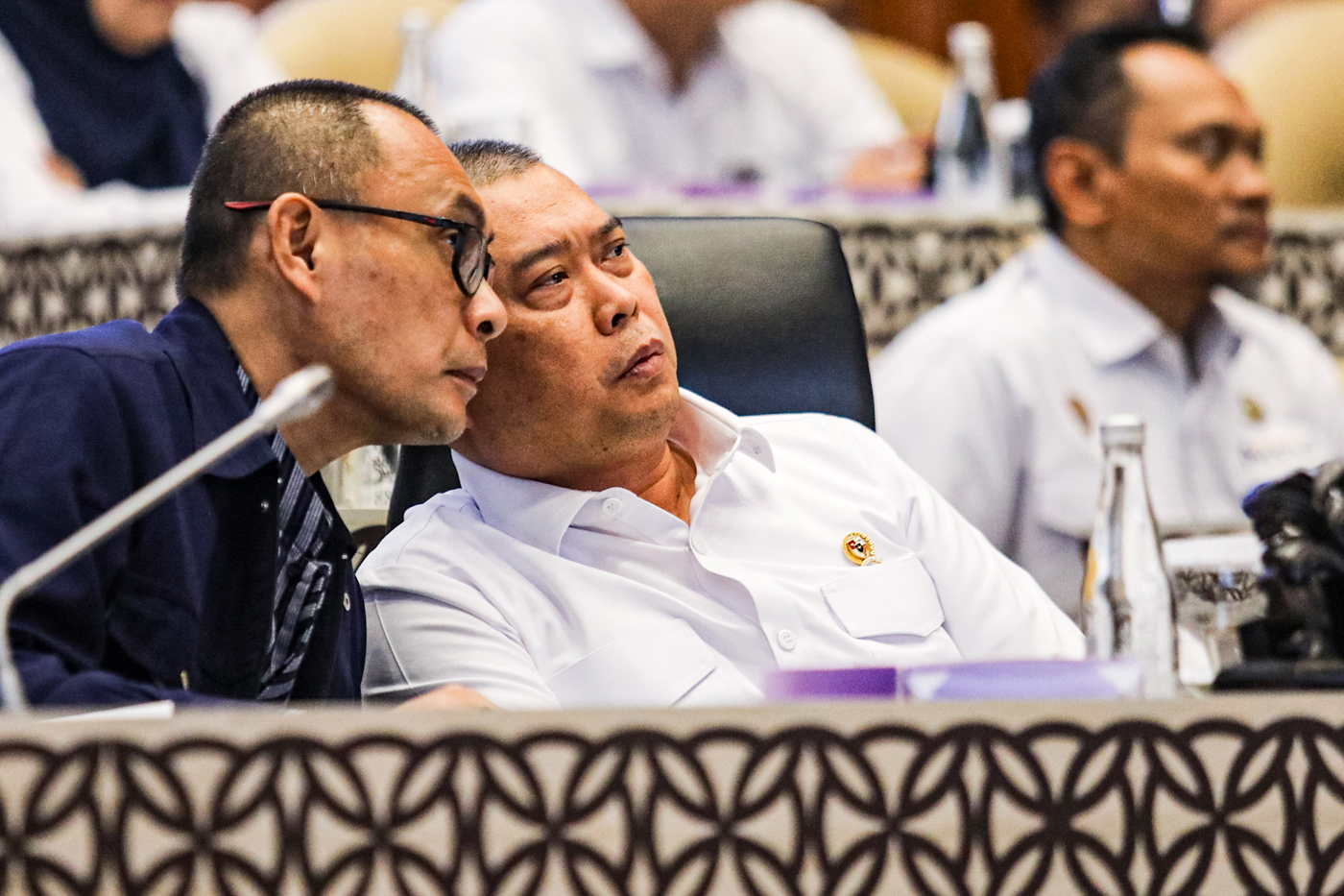 Menteri Perhubungan Dudy Purwagandhi mengikuti rapat kerja dengan komisi V DPR RI di Kompleks Parlem