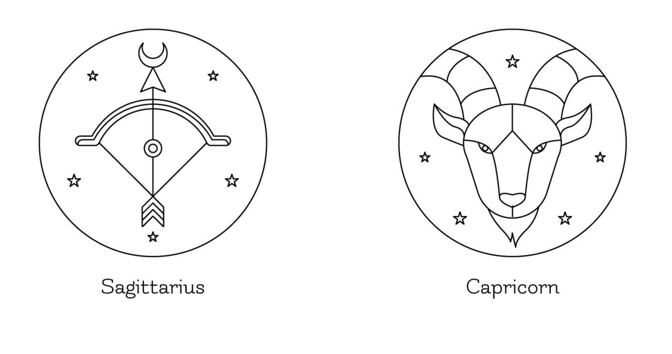 Ilustrasi zodiak Sagitarius dan Capricorn (freepik) - Image