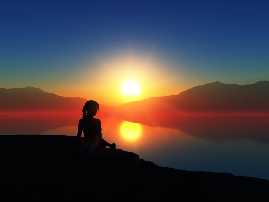 Siluet seseorang yang sedang merenung di tengah cahaya, menggambarkan perjalanan pertumbuhan pribadi yang sunyi./Freepik - Image