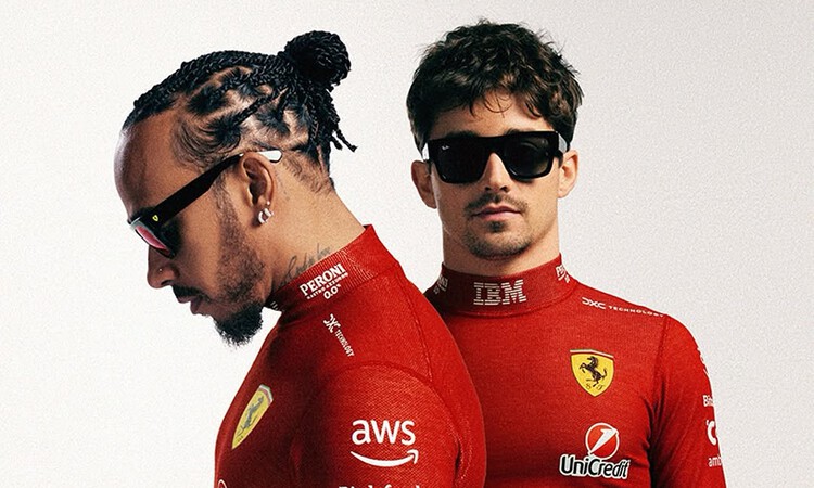 Lewis Hamilton dan Charles Leclerc. (Instagram @scuderiaferrari) - Image