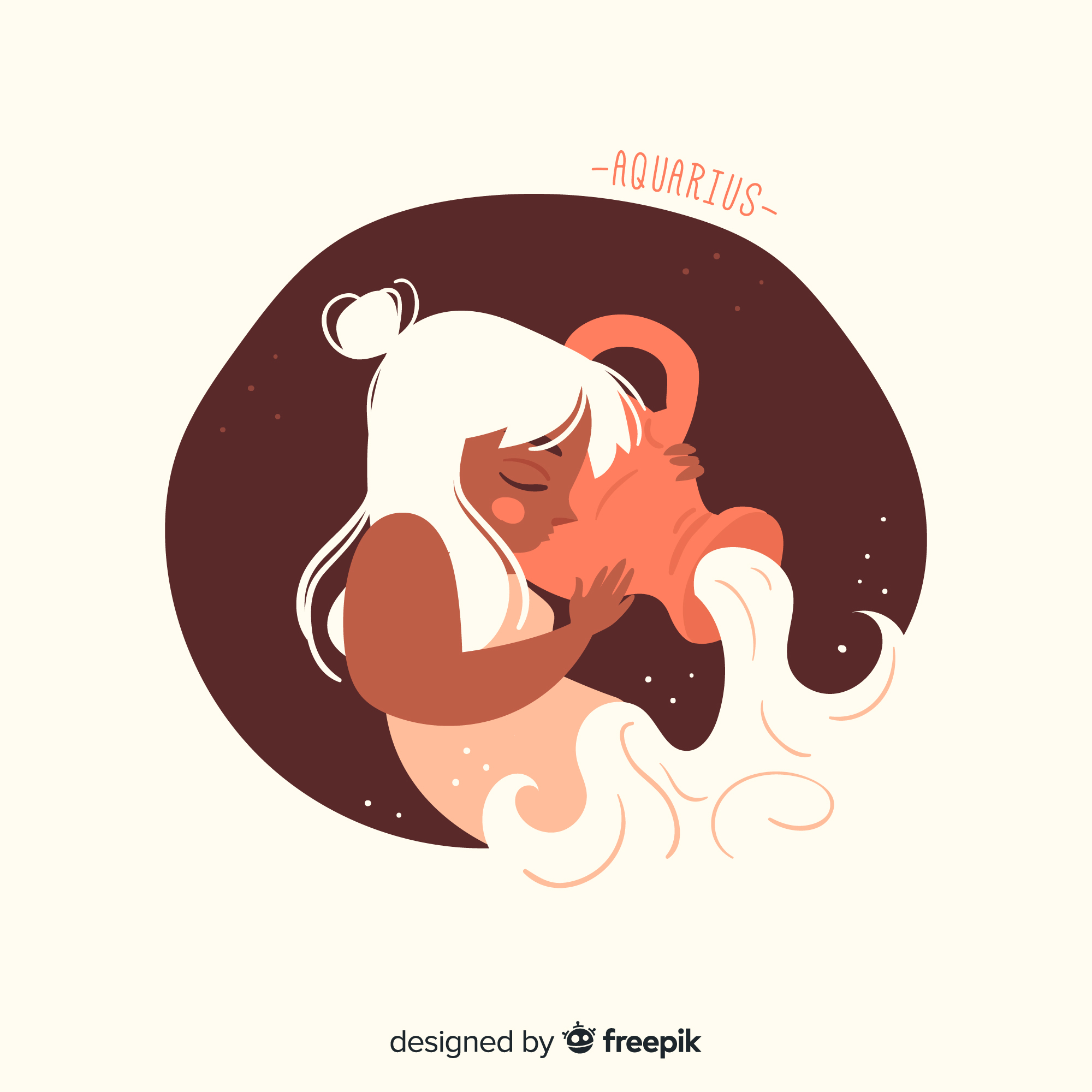 Ilustrasi zodiak Aquarius. (freepik) - Image