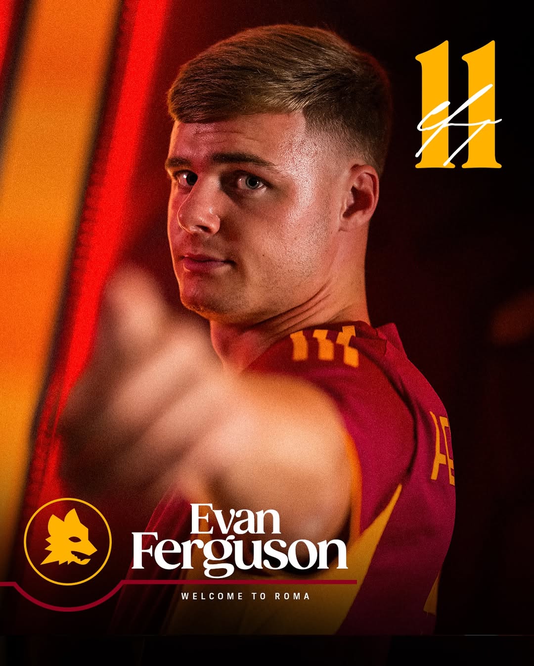 Evan Ferguson akan mengenakan nomor punggung 11 di AS Roma (Instagram/@officialasroma) - Image