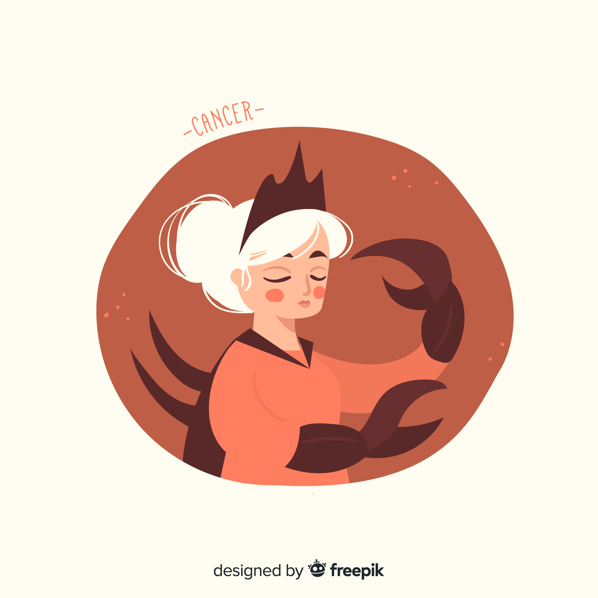 Ilustrasi zodiak cancer. (freepik) - Image