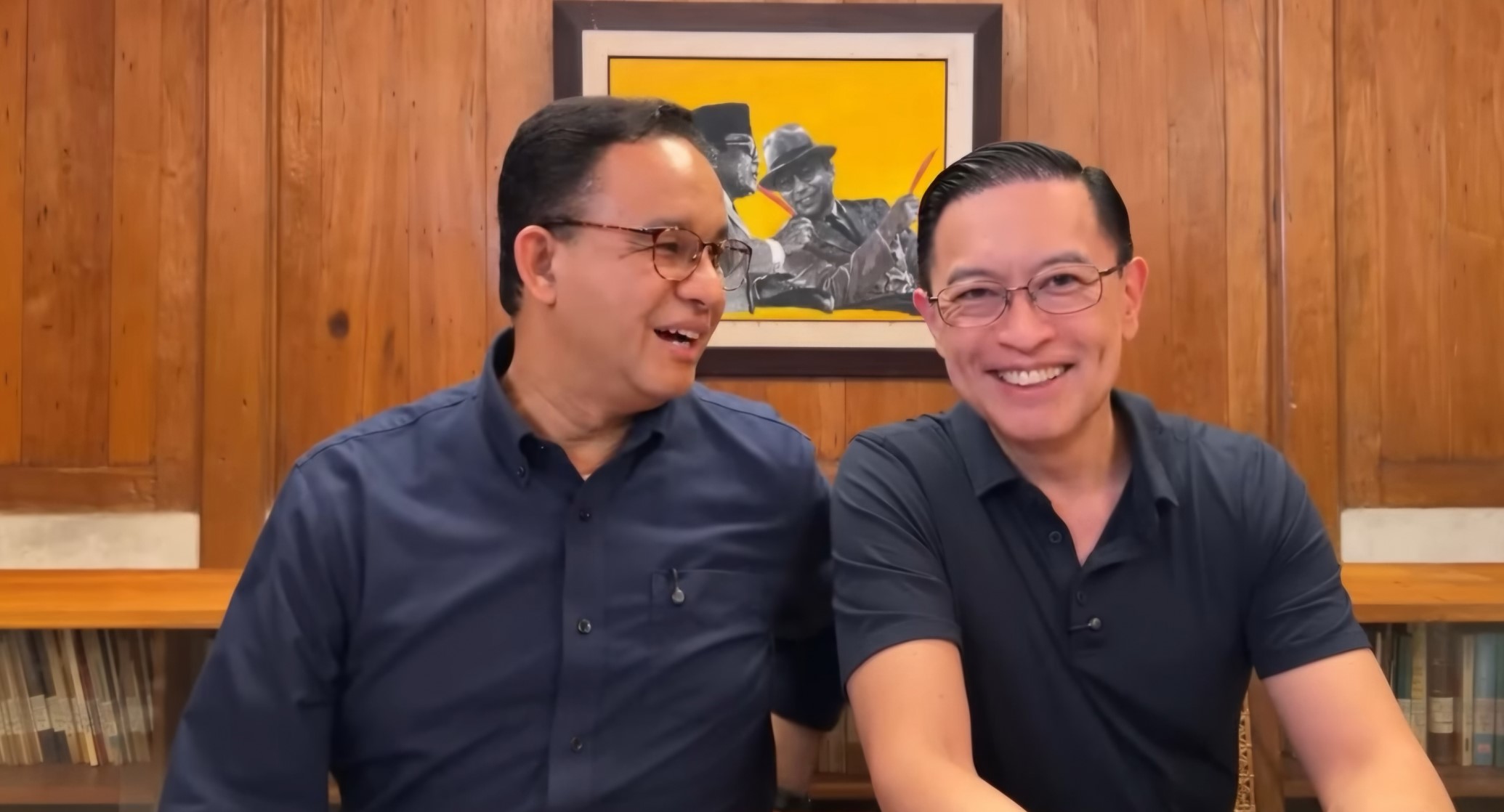 Mantan Menteri Perdagangan (Mendag) Thomas Trikasih Lembong alias Tom Lembong saat berbincang dengan Anies Baswedan dalam tayangan Youtube, Jumat (8/8).(IST) - Image