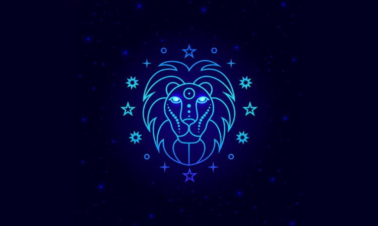 Ilustrasi simbol zodiak Leo di latar langit malam. (Dok. freepik.com) - Image