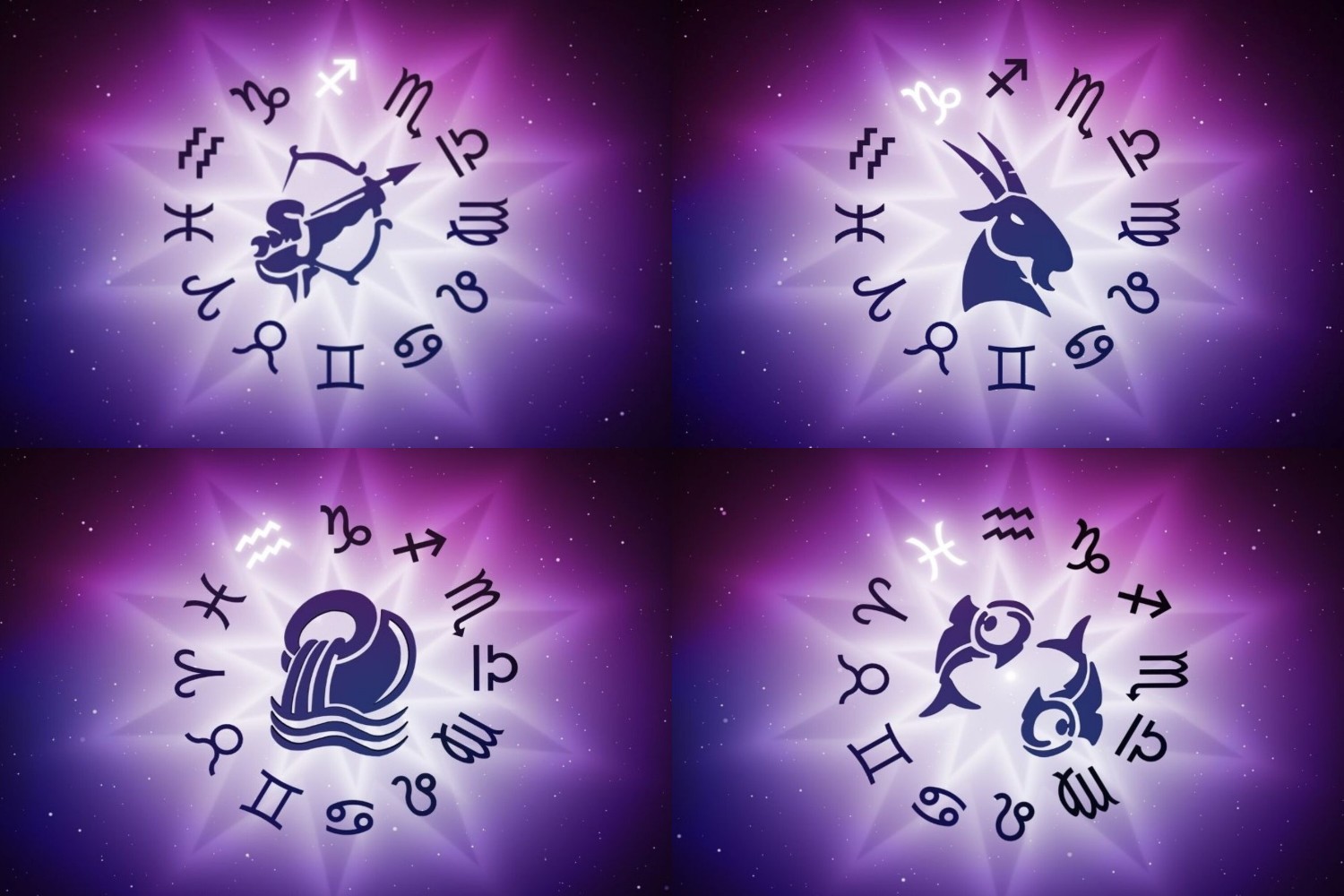 ilustrasi zodiak Sagitarius, Capricorn, Aquarius, dan Pisces. (Freepik) - Image