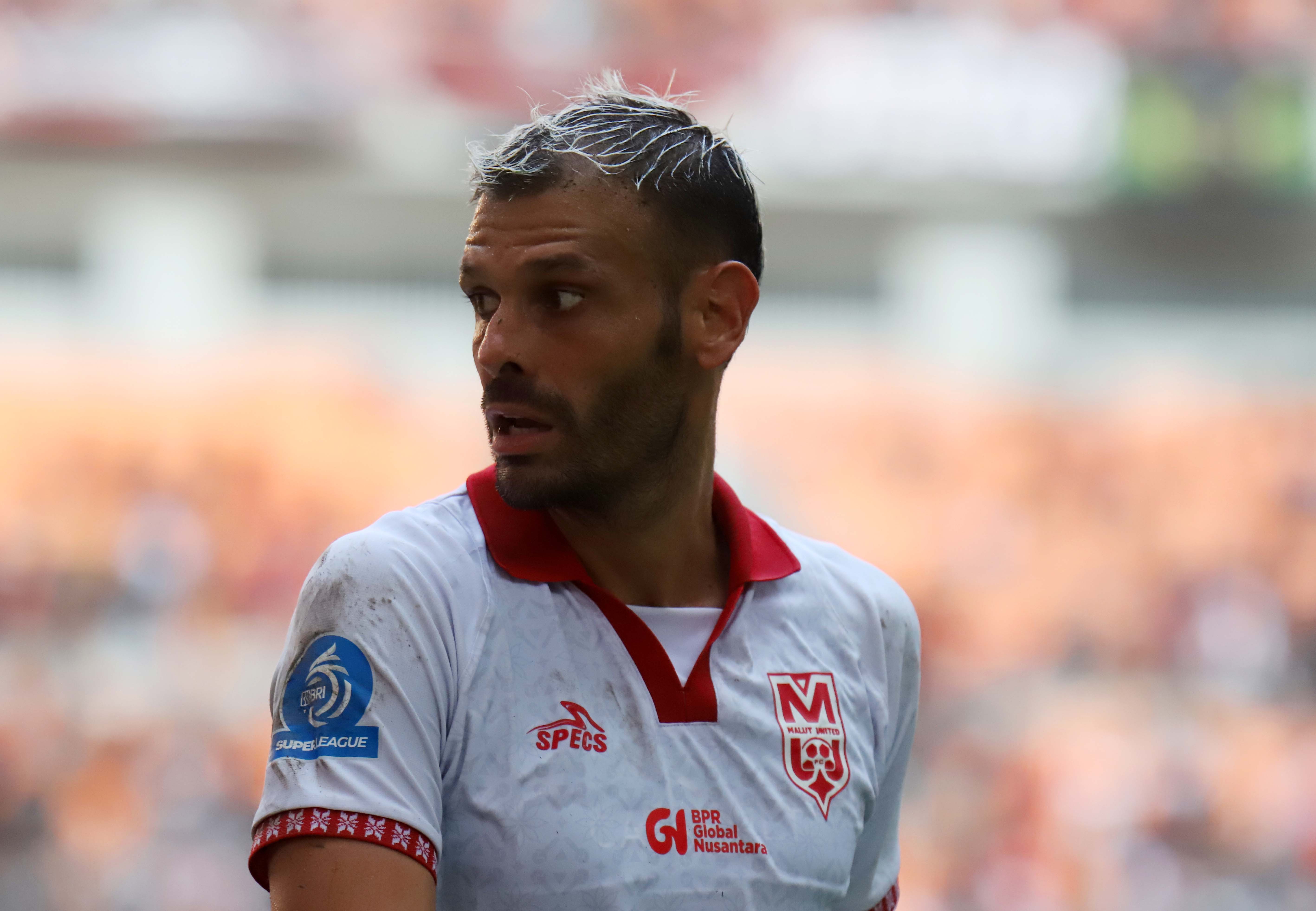 Pemain sepak bola Malut United Tyronne Gustavo Del Pino Ramos. (Dery Ridwansah/ JawaPos.com)