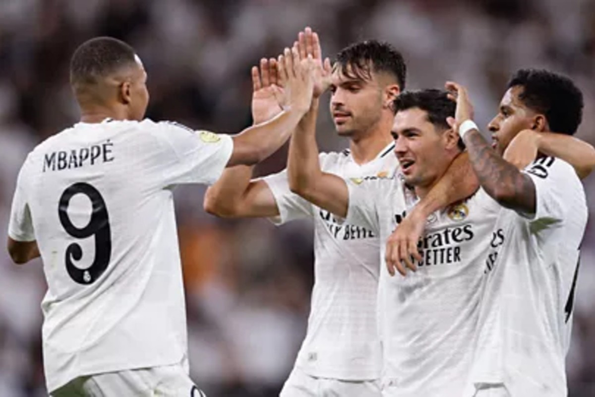 Pilar-pilar Real Madrid, Kylian Mbappe, Rodrygo, Raul Asensio, dan Brahim Diaz. (Dok. Real Madrid) - Image