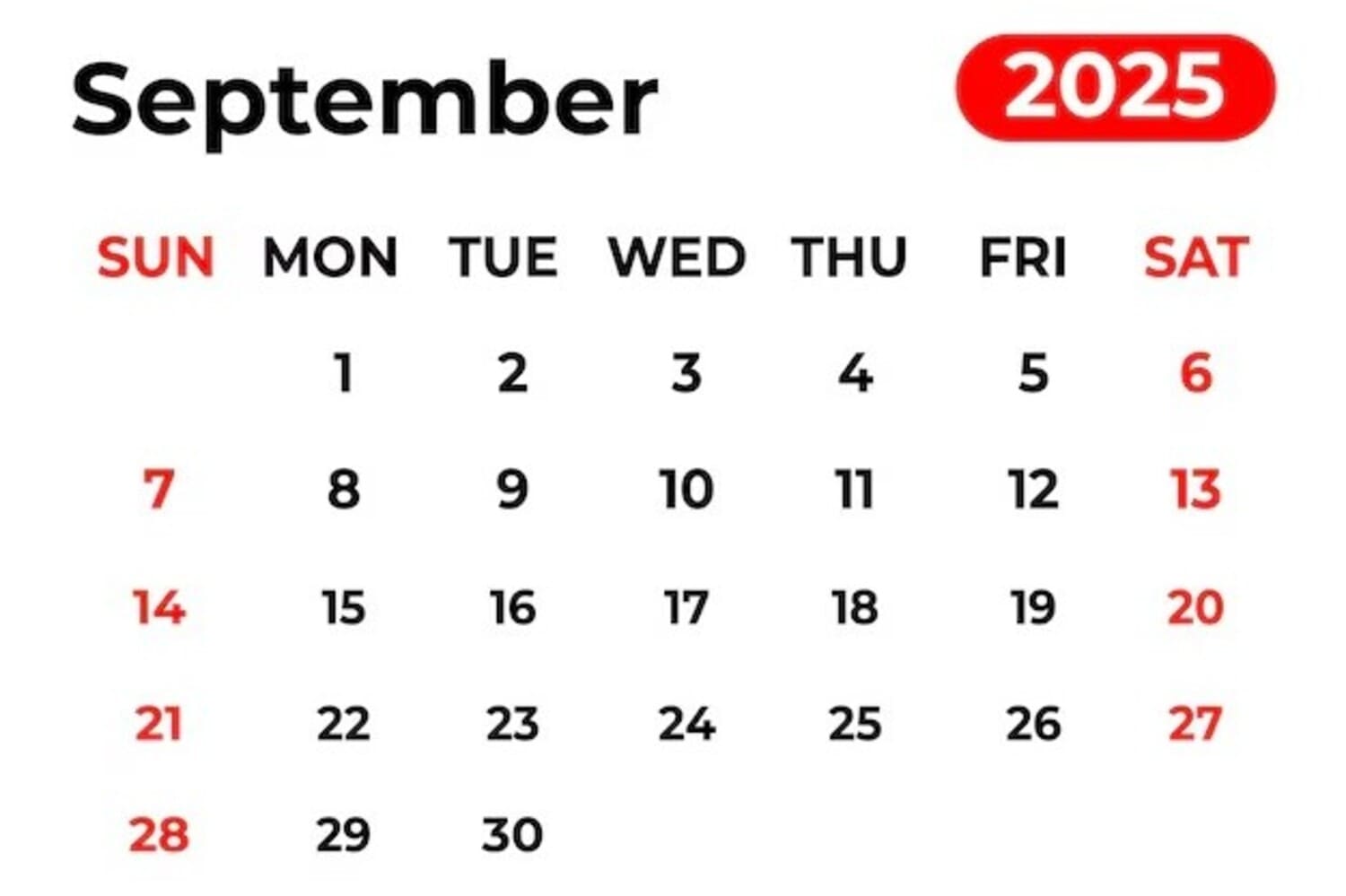 ilustrasi kalender bulan September 2025. (freepik) - Image