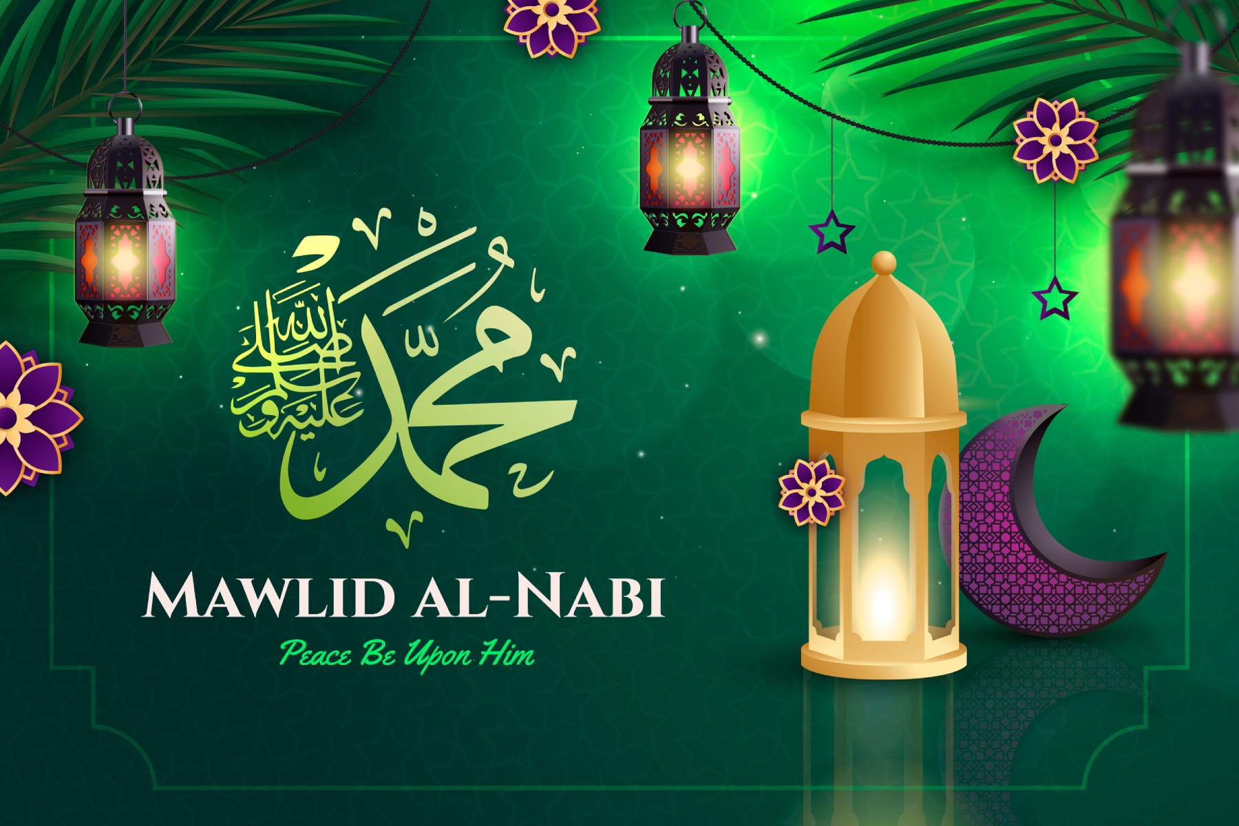 Ilustrasi memperingati maulid Nabi Muhammad SAW. (Freepik) - Image