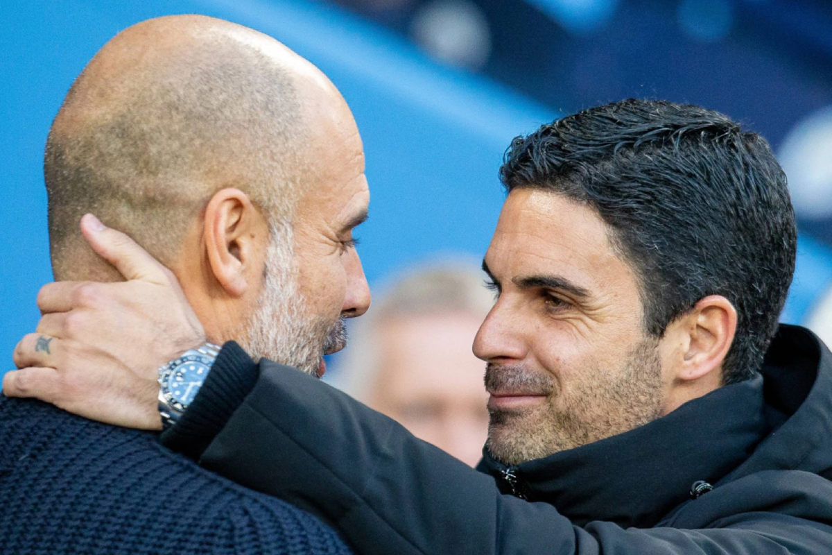 Pelatih Arsenal Mikel Arteta dan Pelatih Manchester City Pep Guardiola. (Dok. Manchester City) - Image