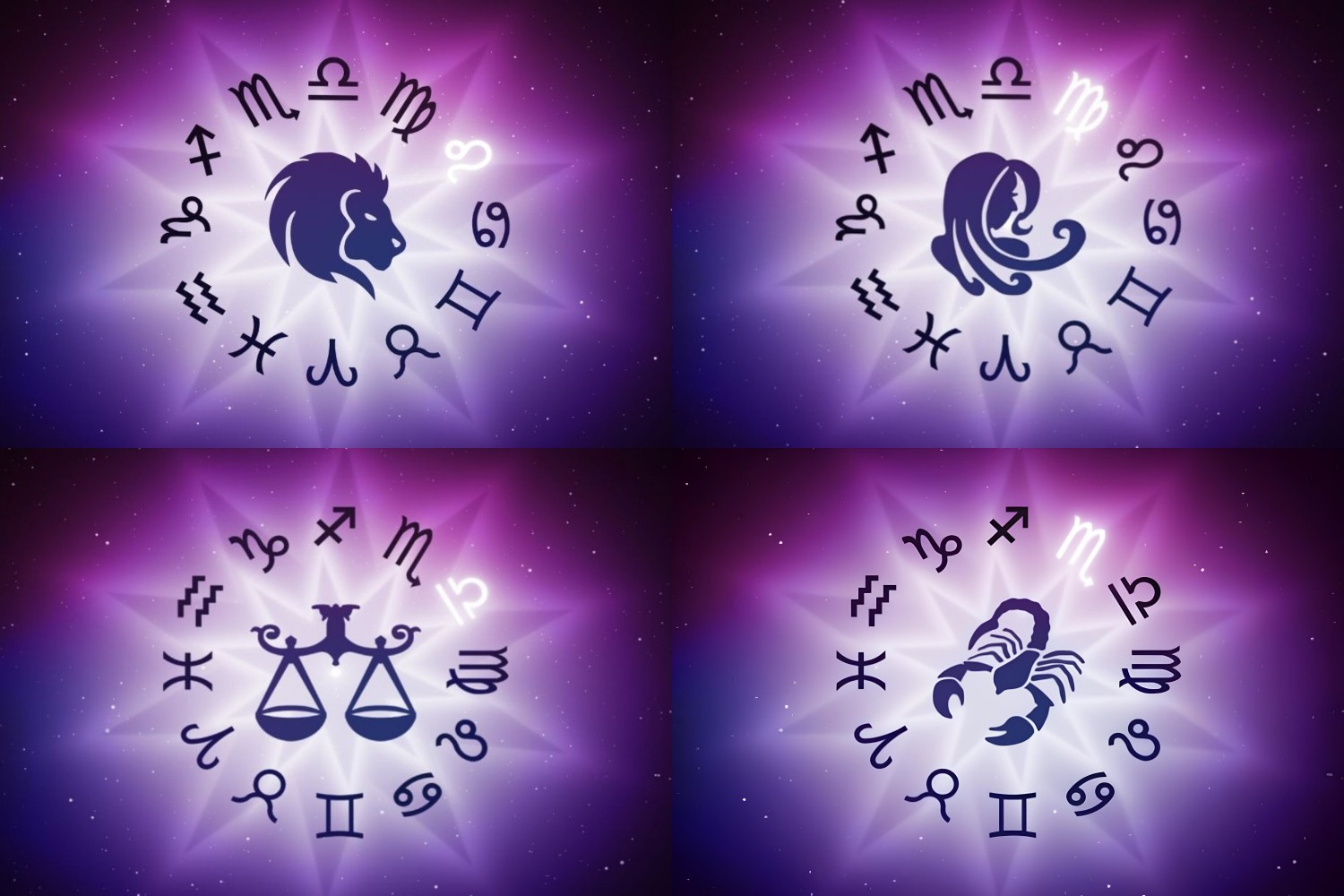 ilustrasi zodiak Leo, Virgo, Libra, dan Scorpio. Sumber foto: Freepik - Image