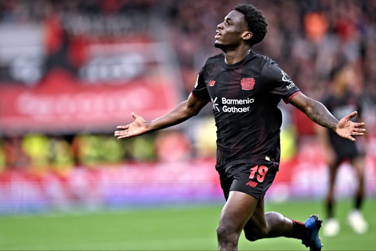 Ernest Poku sumbang gol pembuka kemenangan Bayer Leverkusen vs Freiburg. (Instagram @bundesliga). - Image