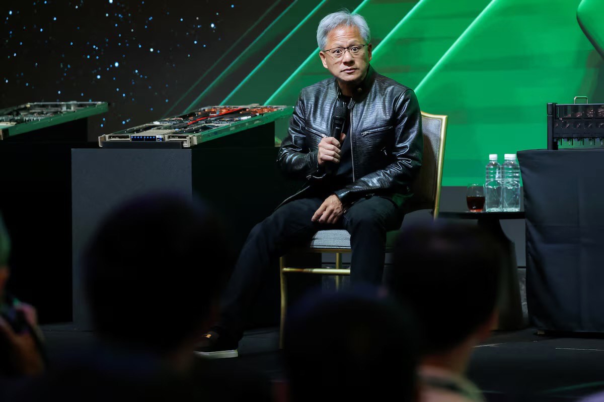 Kepala Eksekutif Nvidia, Jensen Huang, menghadiri sebuah forum teknologi dalam ajang COMPUTEX di Taipei, Taiwann. (Reuters) - Image