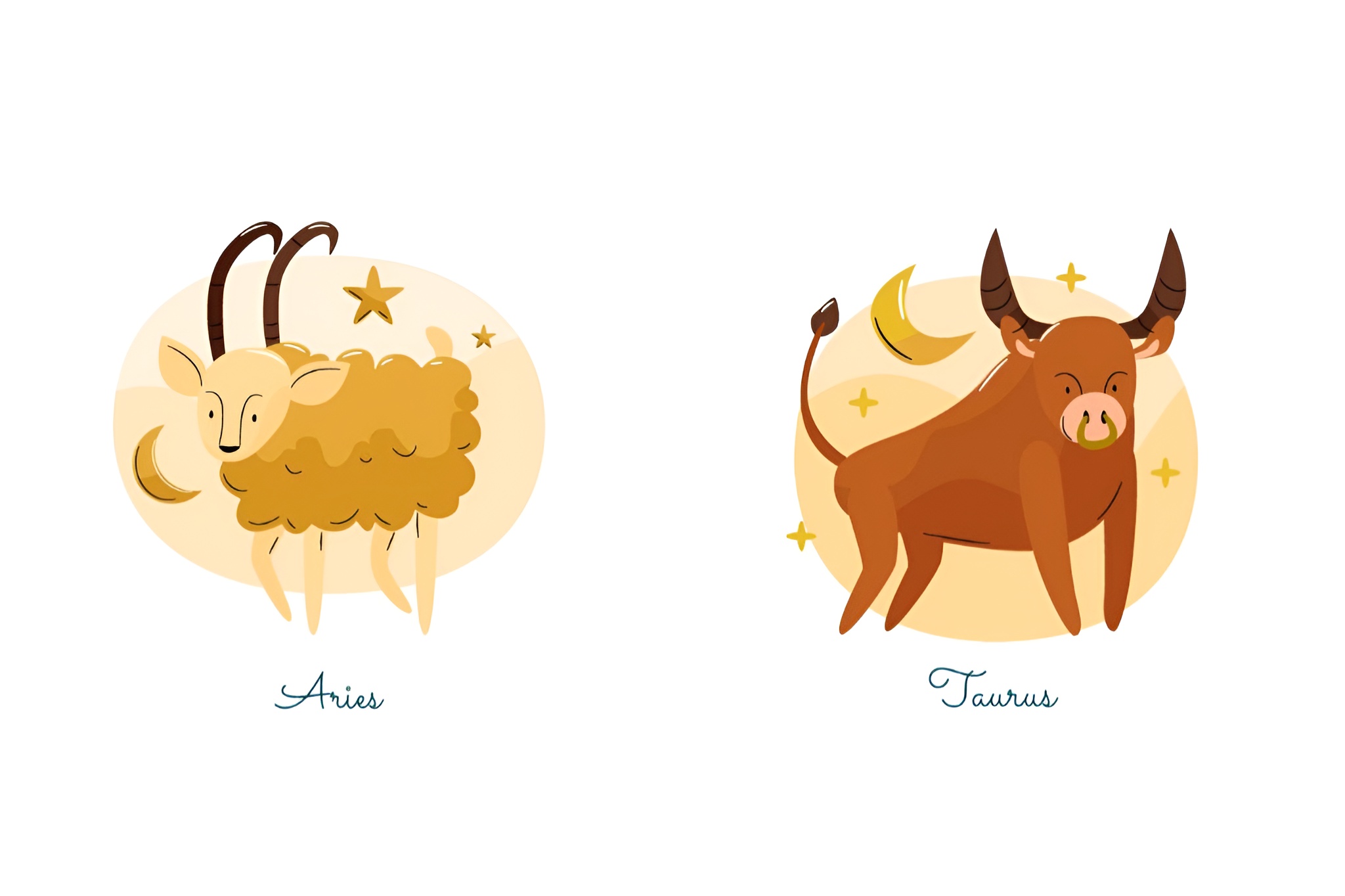 Ilustrasi zodiak Aries dan Taurus (freepik) - Image
