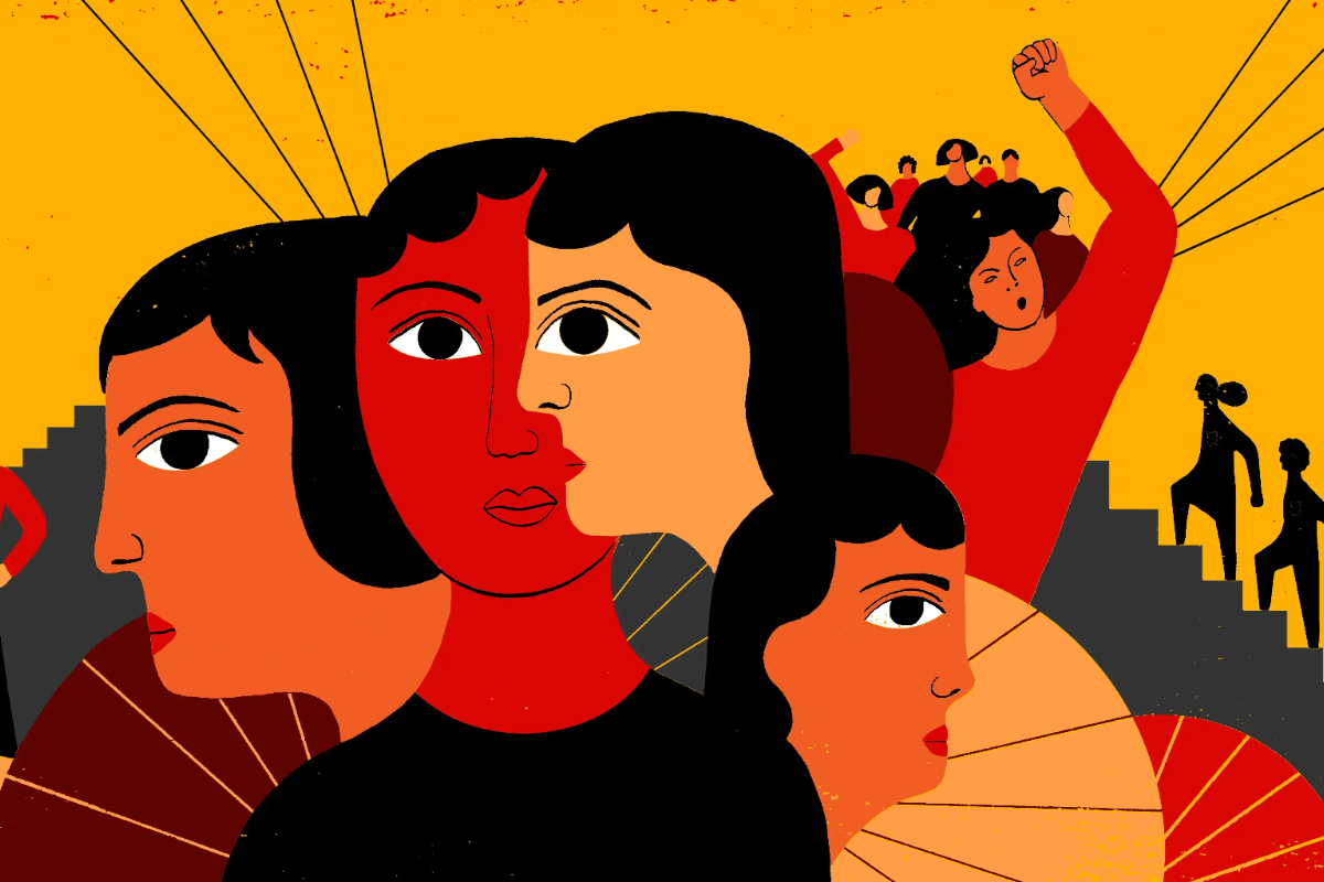 Ilustrasi kekerasan berbasis gender dan seruan untuk mengakhiri femisida, menggambarkan keberanian serta solidaritas perempuan dalam menghadapi ancaman kekerasan yang terus meningkat. (UN Women) - Image