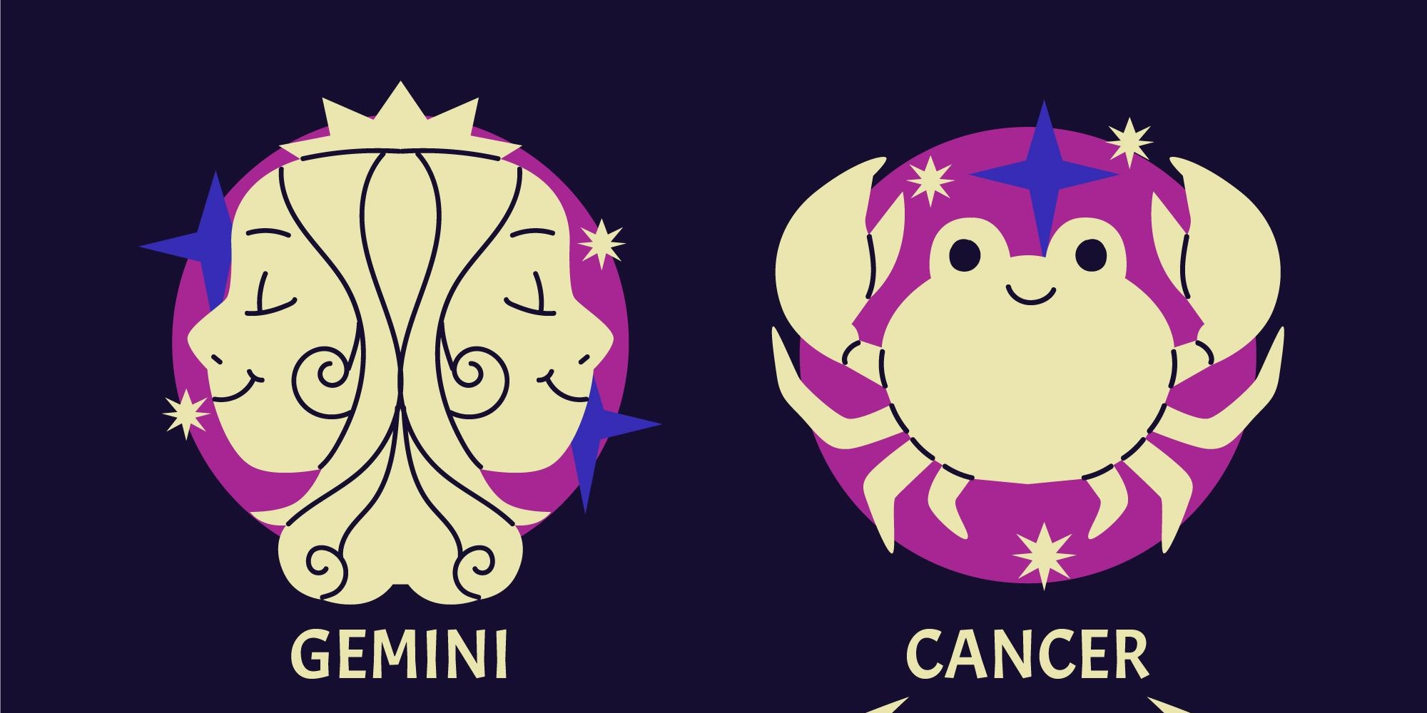 Ilustrasi zodiak Gemini dan Cancer (freepik) - Image