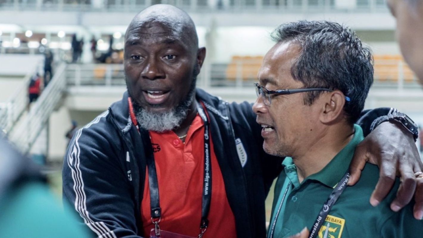 Jacksen Tiago dan Aji Santoso jadi salah satu yang melegenda di PSM Makassar dan Persebaya Surabaya. (Persebaya Surabaya) - Image