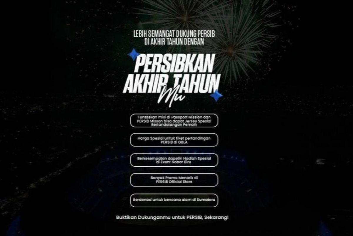 Persib Bandung ajak Bobotoh merayakan akhir tahun dengan kebersamaan, solidaritas, dan kegiatan spesial. (persib.co.id) - Image