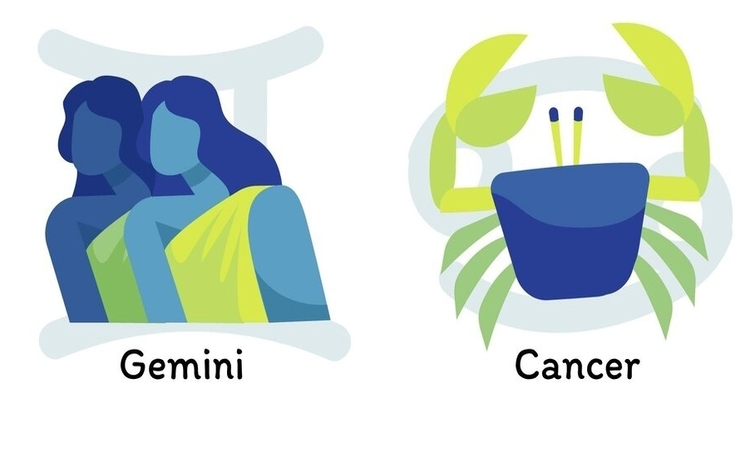 Ilustrasi Gemini dan Cancer - Image