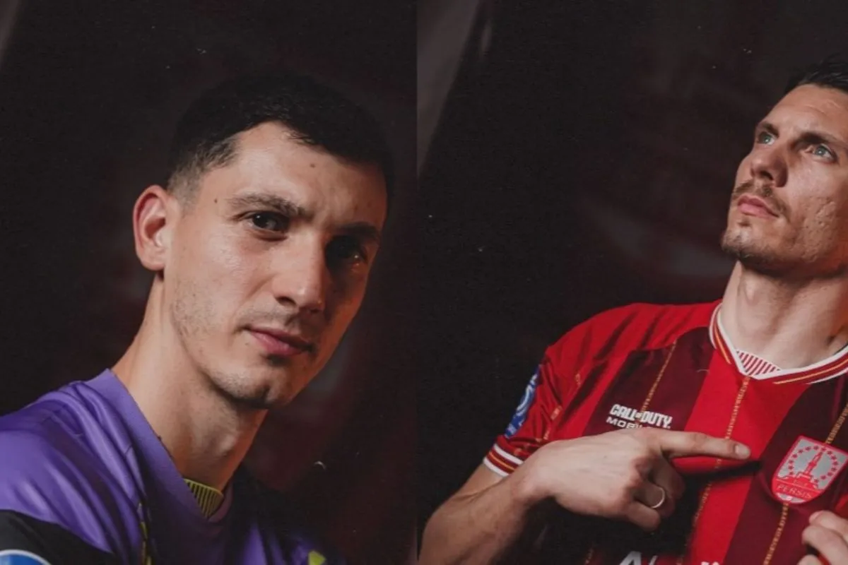 Dua pemain asing anyar Persis Solo asal Serbia yakni kiper Vukanis Vranes (kiri) dan bek Dusan Mijic (kanan). (persissolo.id)