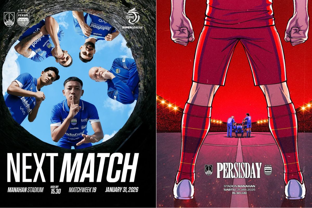 Psywar kreatif Persis Solo dan Persib Bandung lewat poster. (Instagram @persib dan @persisofficial). - Image