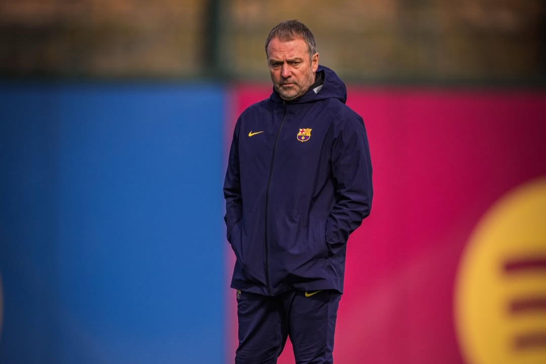 Pelatih Barcelona Hansi Flick bisa bertemu PSG di babak 16 besar. (Dok. Barcelona) - Image