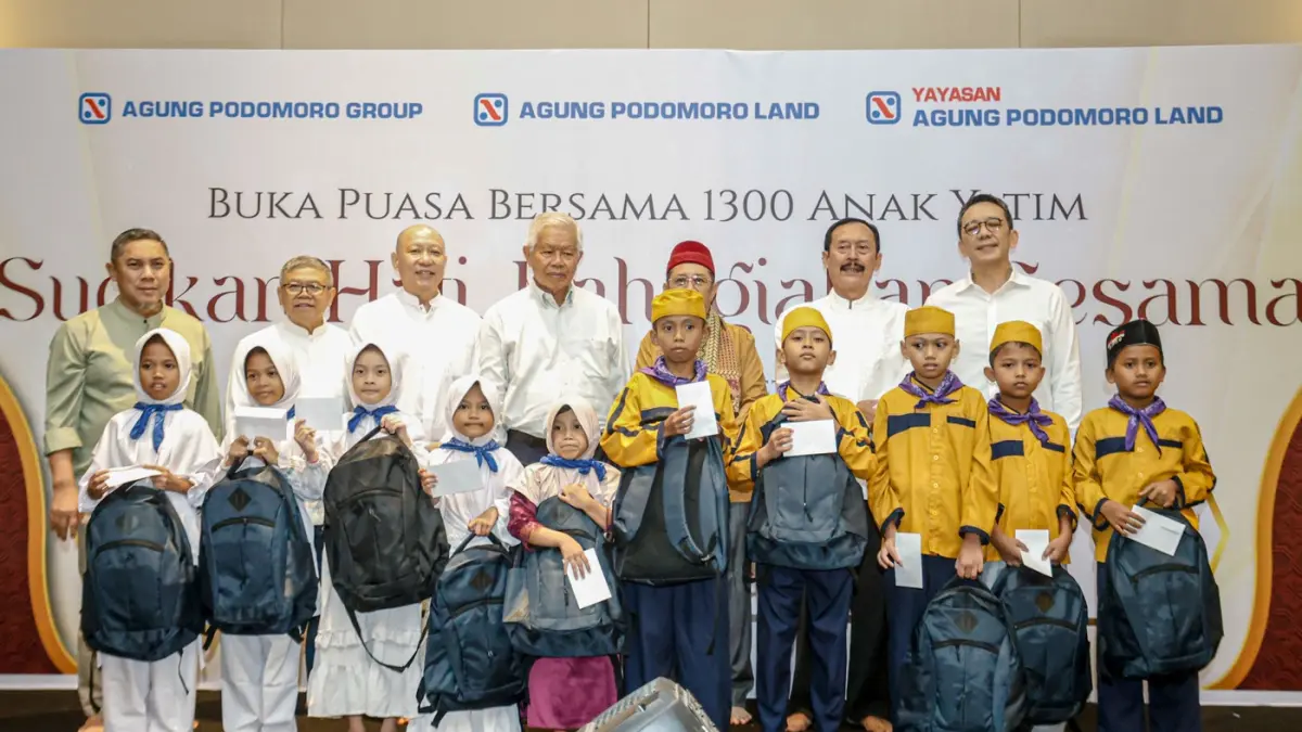 Vice President Director APLN Noer Indradjaja memberiksan sambutan acara buka puasa bersama yang digelar di Ballroom Kuningan City, Jakarta, Rabu (04/03/2026). (Hanung Hambara/Jawa Pos)